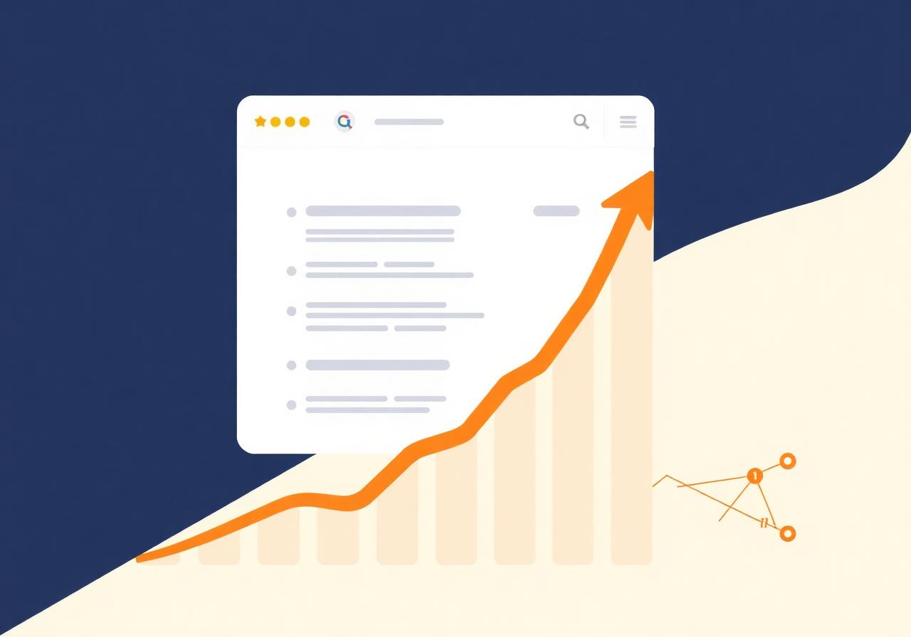 SEO keyword rankings and organic traffic growth chart